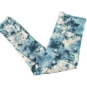 Freely Womens Tie Dye High Waisted Pocket Leggings Blue White Size Large